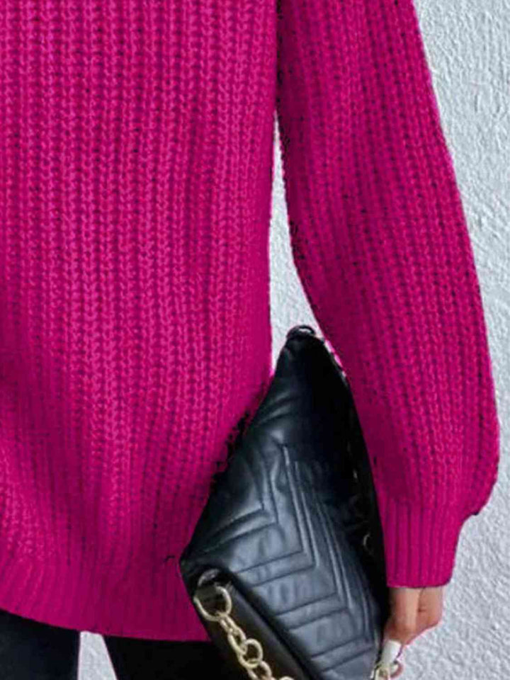 Angela Pull Femme Pull à Col Roulé Côtelé avec Fente Latérale Chic pour Automne/Hiver Élégant, vue 15