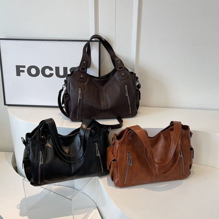 Clara Sac à Main Femme Sac en Cuir Élégant avec Compartiments Spacieux & Détails Zippés, vue 5