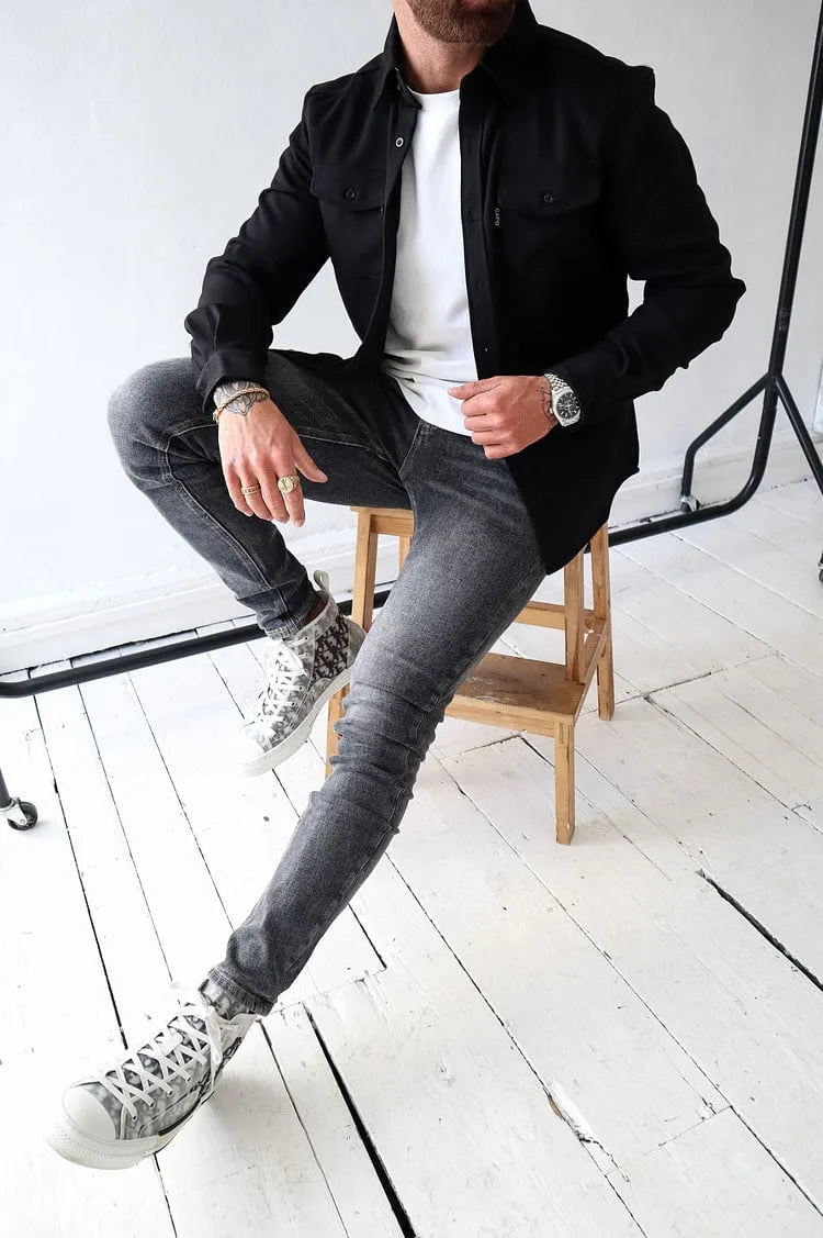 William Veste Homme en Cuir avec Boutons Style Intemporel, Résistant & Élégant, vue 4