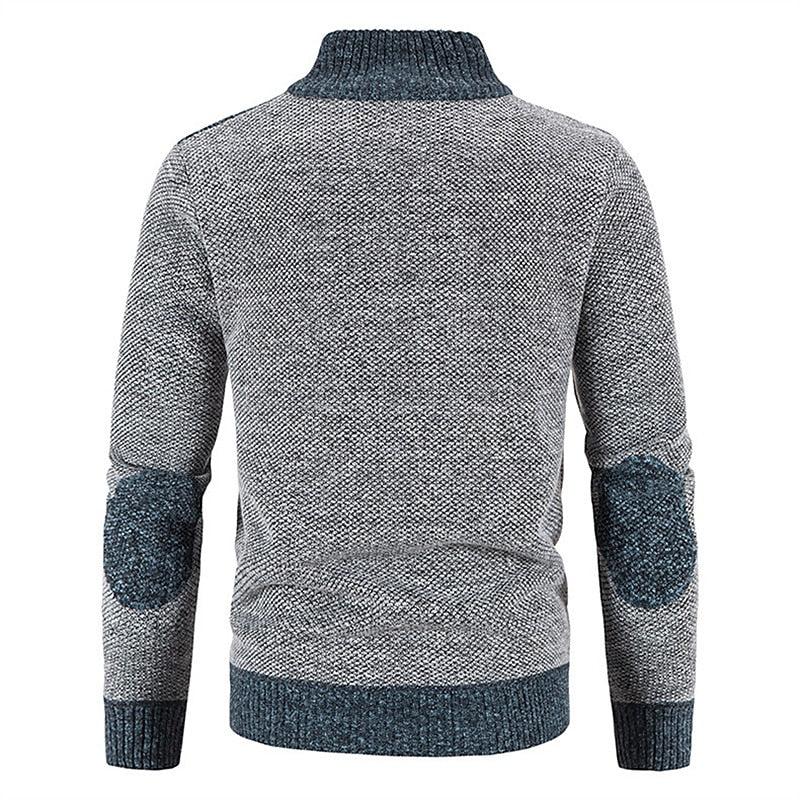 Thom Gilet Zippé Homme Couche en Maille Douce et Chaude avec Coupe Moderne & Confort Isolant Léger, vue 2