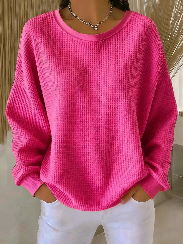 Pull Oversize en Maille Gaufrée pour femme, vue 3