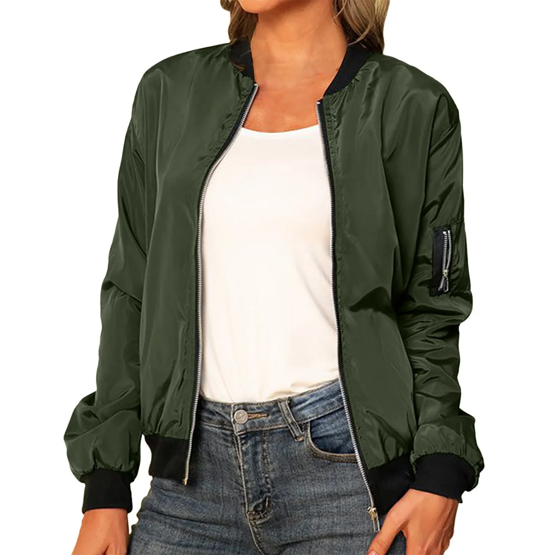 Ailany Blouson Bomber Femme Veste Légère avec Fermeture Éclair & Style Moderne, vue 9