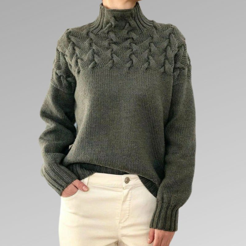 Reagan Col Roulé Femme Pull d’Hiver Élégant en Coton Mélangé Doux et Confortable, vue 3