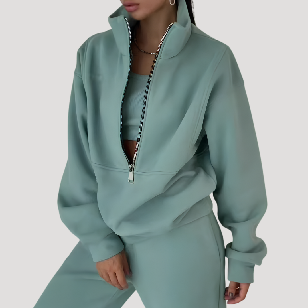 Ensemble Femme Sweat Demi-Zip et Pantalon