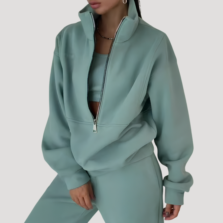 Ensemble Femme Sweat Demi-Zip et Pantalon