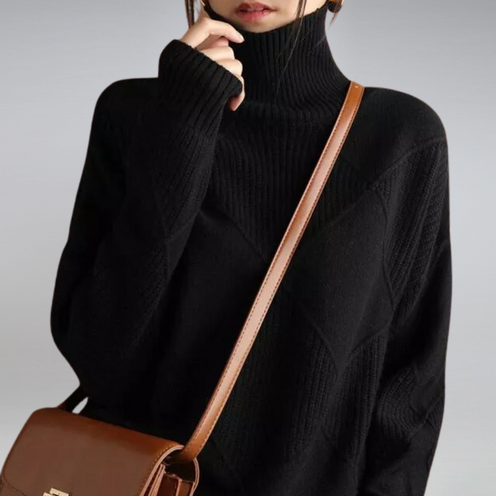 Penelope Pull Femme Pull en Cachemire à Col Roulé Élégant & Doux pour Confort Hivernal, vue 6