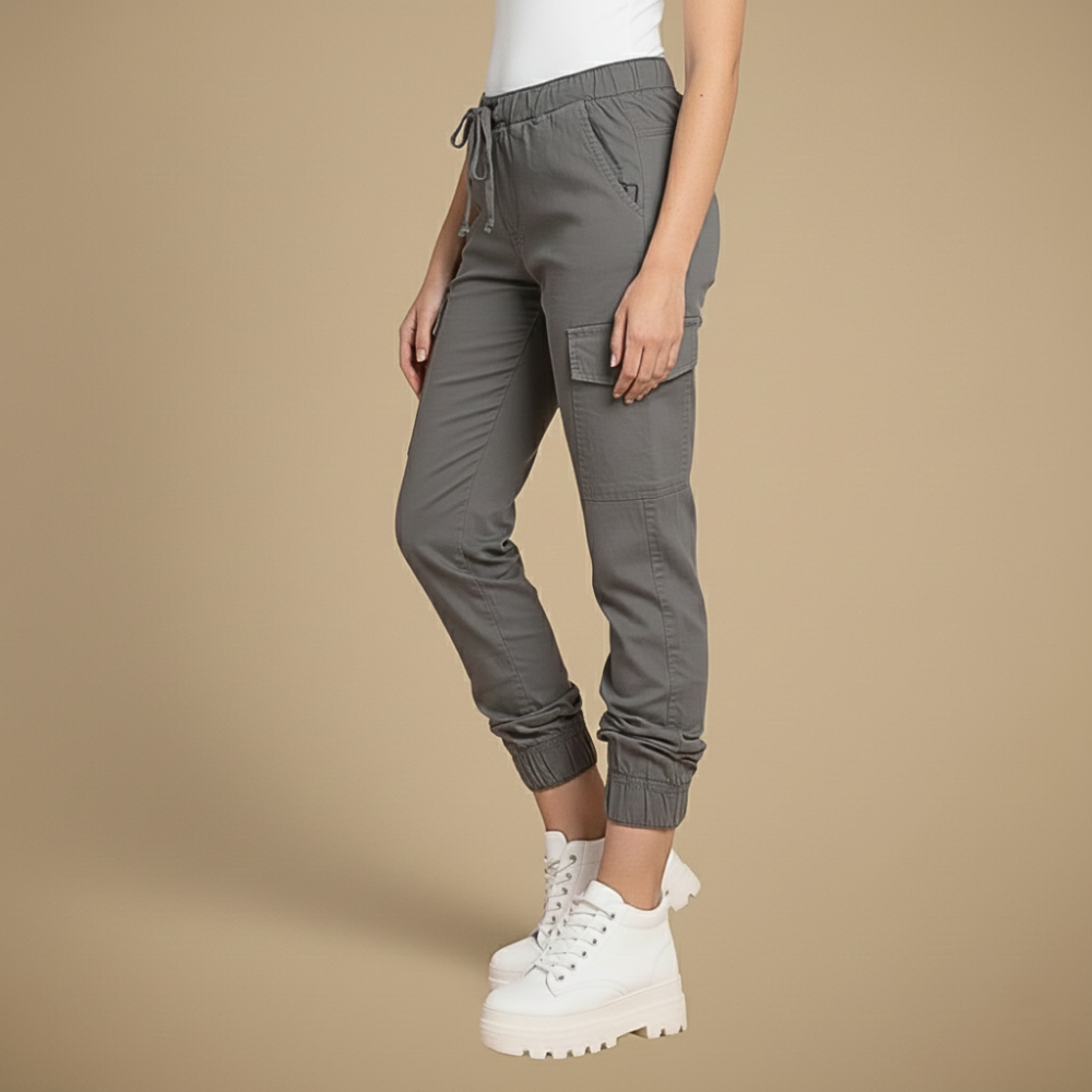 Kate Pantalon Cargo Jogging Femme Jogger Streetwear à Taille Élastique et Poches, vue 10