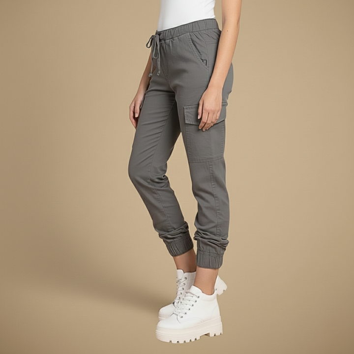 Kate Pantalon Cargo Jogging Femme Jogger Streetwear à Taille Élastique et Poches, vue 10