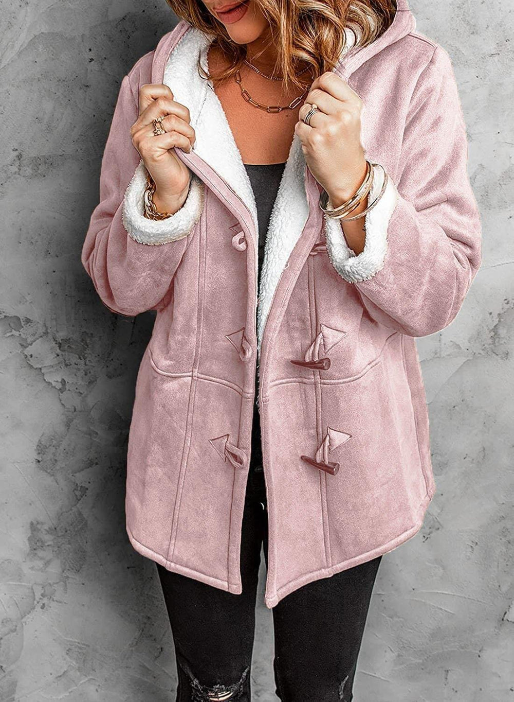 Kiara Manteau Femme en Daim Élégant Manteau à Capuche Chaud et Confortable pour l’Hiver, vue 2
