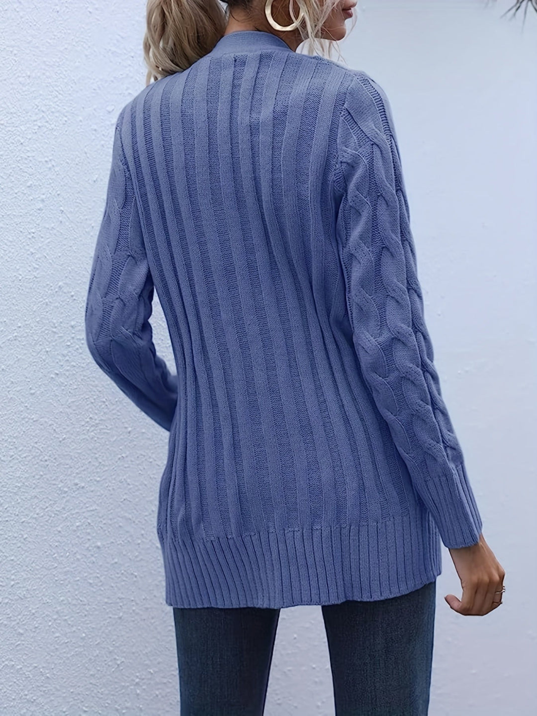 Lissy Gilet Femme Cardigan Chaud à Maille Câble avec Boutons & Coupe Moderne Confort, vue 3