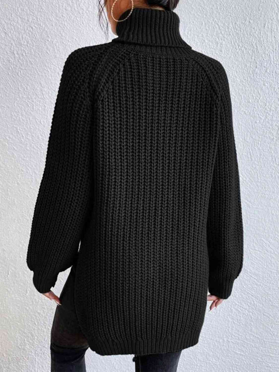 Angela Pull Femme Pull à Col Roulé Côtelé avec Fente Latérale Chic pour Automne/Hiver Élégant, vue 9