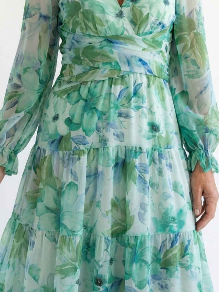 Robe Maxi Fleurie à Manches Longues Althea