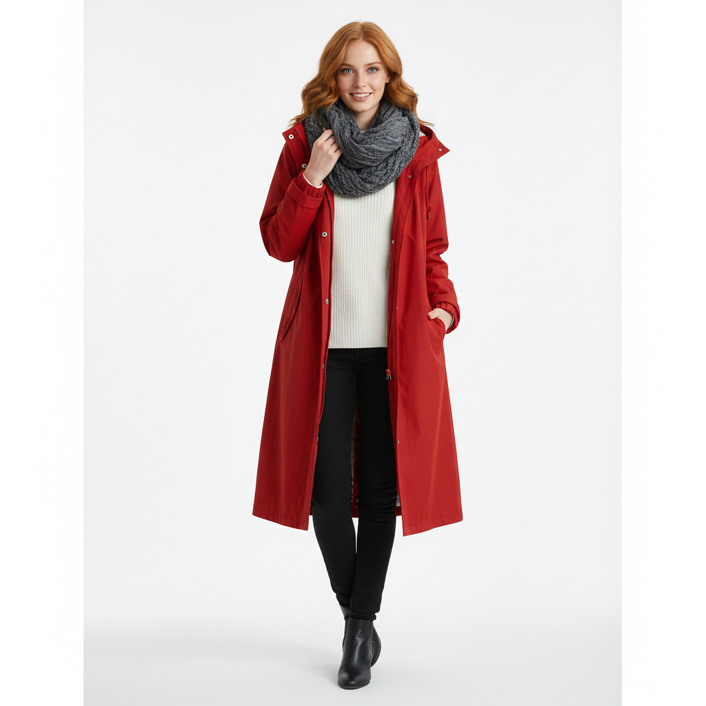 Arlyn Trenchcoat Femme Manteau Long Oversize avec Capuche & Coupe Élégante, vue 2