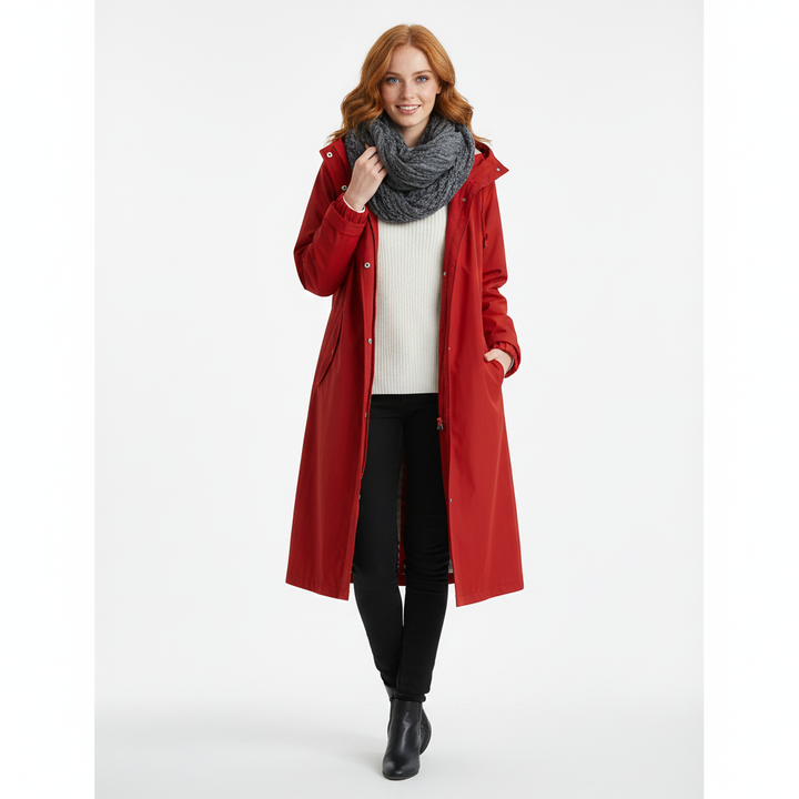 Arlyn Trenchcoat Femme Manteau Long Oversize avec Capuche & Coupe Élégante, vue 2