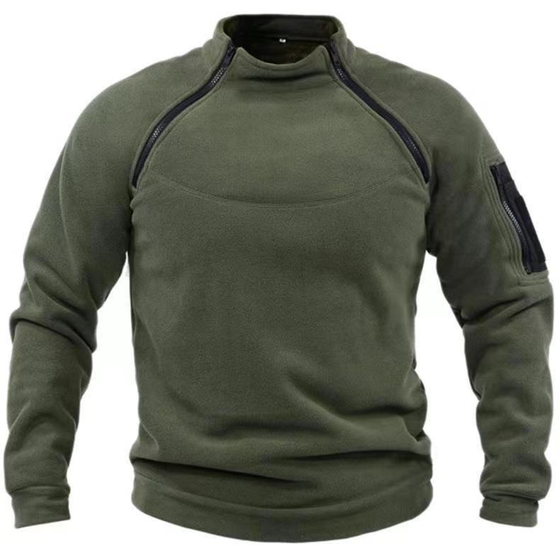 Calix Haut Col Zippé pour Homme Manches longues avec poche sur la manche et surpiqûres structurées, vue 2