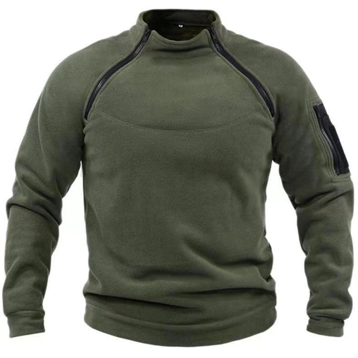 Calix Haut Col Zippé pour Homme Manches longues avec poche sur la manche et surpiqûres structurées, vue 2
