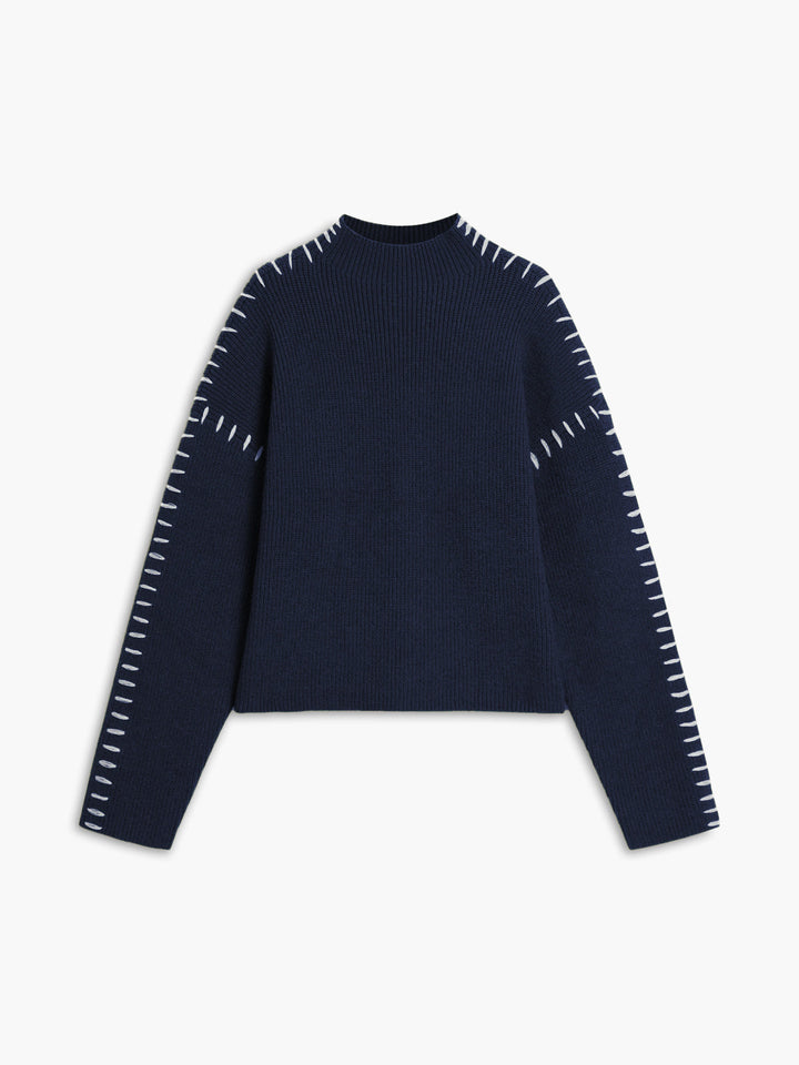 Kayla Pull Femme Pull Oversize à Col Montant en Maille Douce Chic & Confortable, vue 12