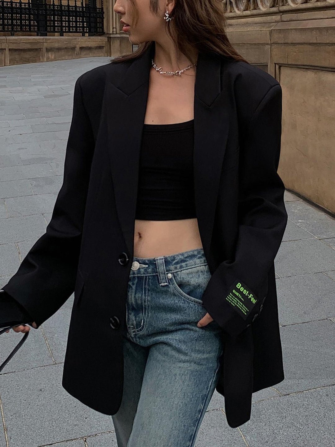 Lorène Blazer Femme Blazer Oversize avec Revers Classiques & Coupe Élégante Intemporelle, vue 10
