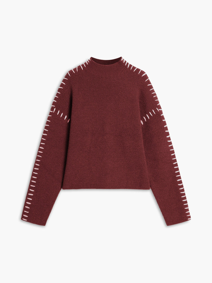 Kayla Pull Femme Pull Oversize à Col Montant en Maille Douce Chic & Confortable, vue 10