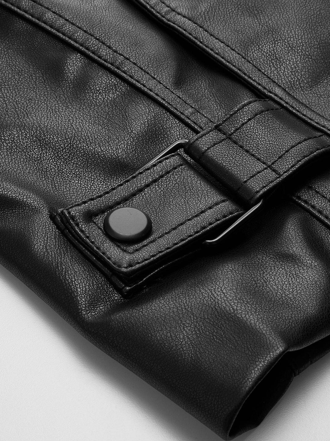 Sixtine Veste biker en simili cuir noir – coupe cropped asymétrique élégante Femme