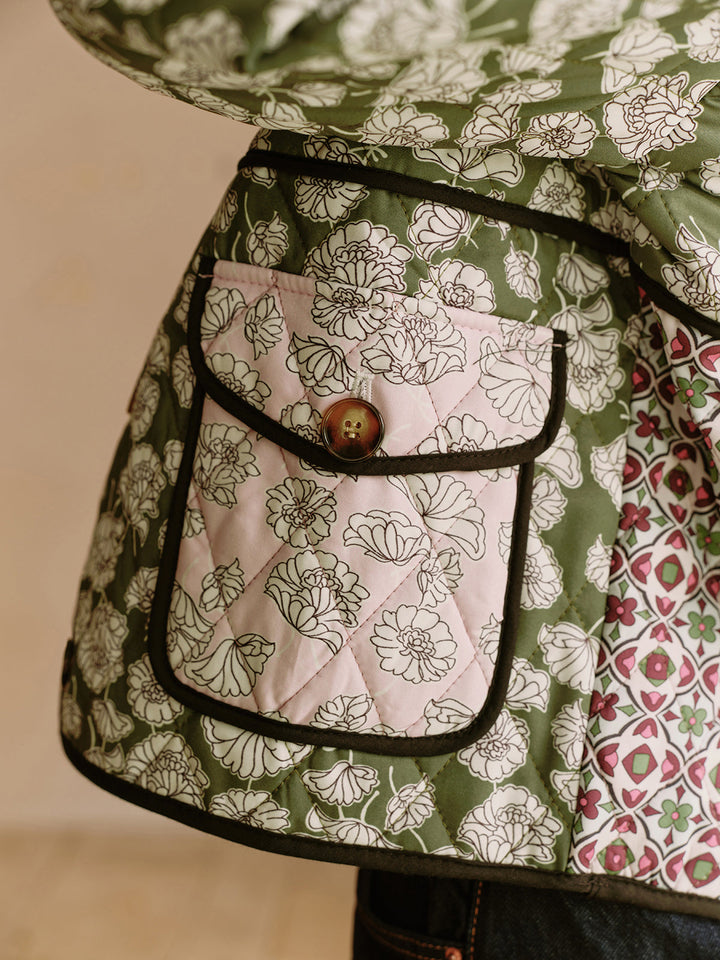 Lennox Veste Matelassée Fleurie Multicolore, Bohème et Traditionnel pour un Style Unique, vue 6