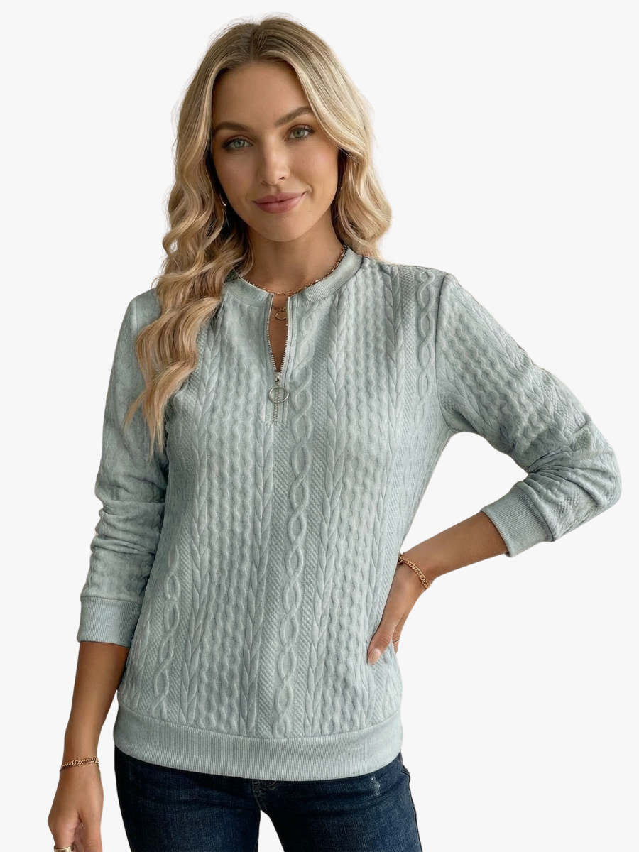 Sweat Zippé Texturé pour femme