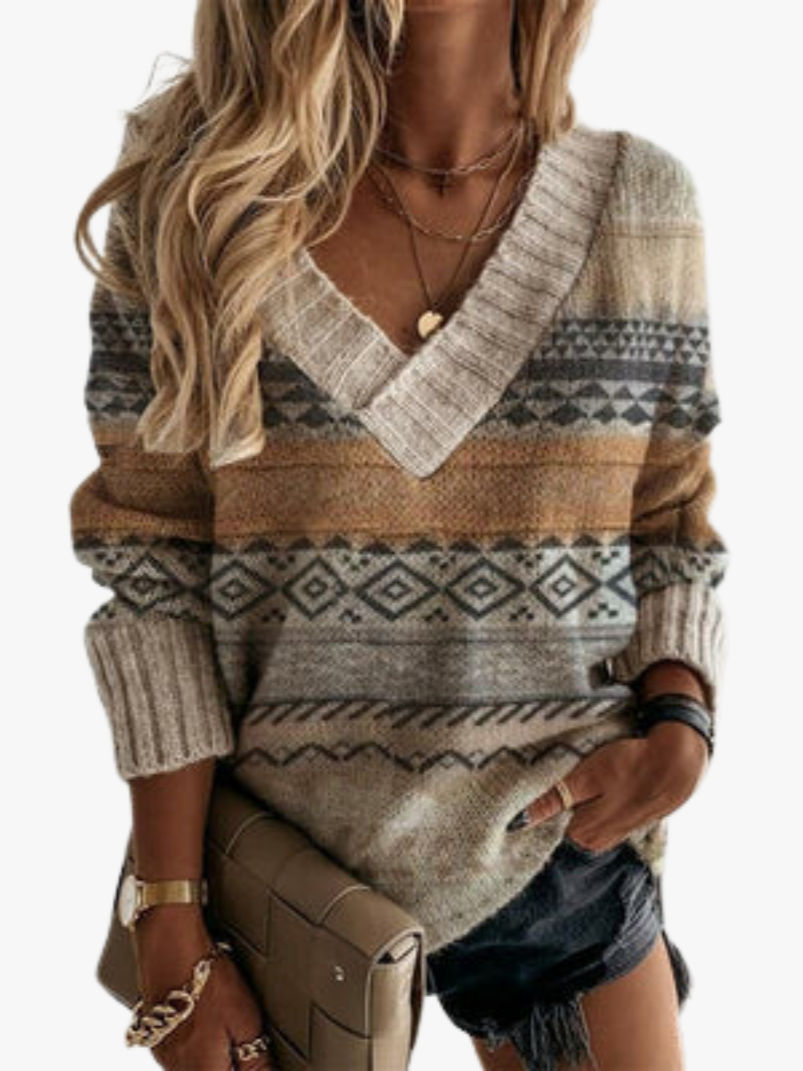 Pull Tricot Patchwork pour femme