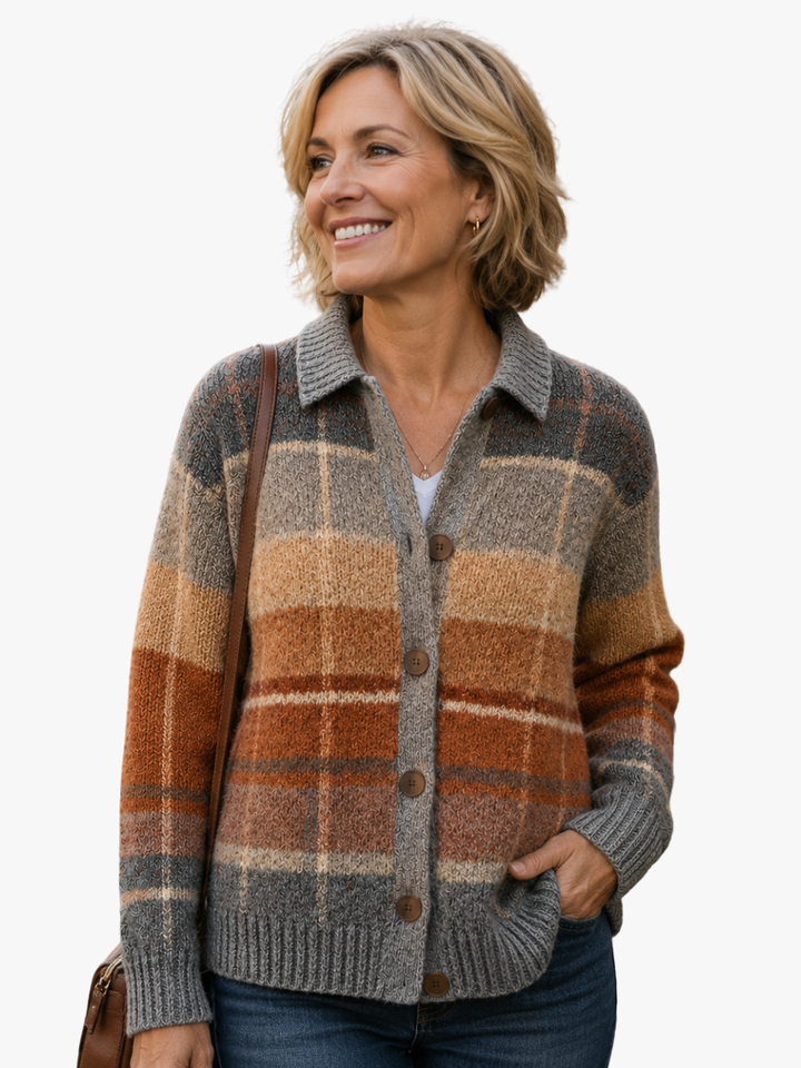 Gilet à Carreaux Chic pour femme