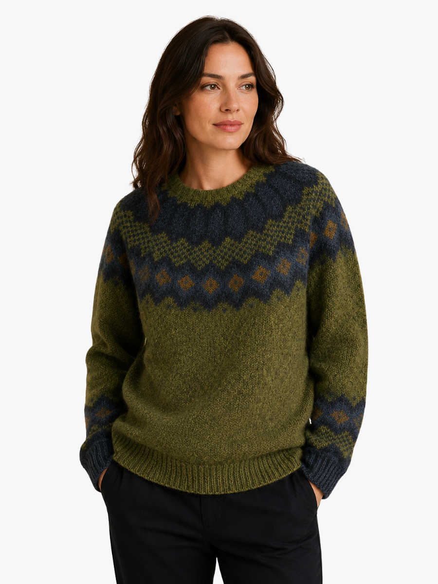 Sweat-shirt à Motif Nordique pour femme
