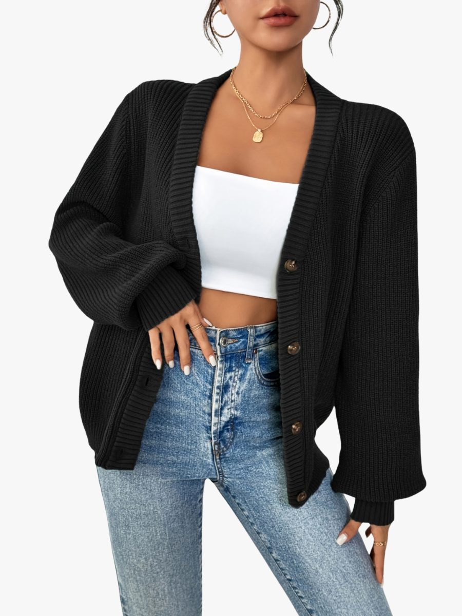 Gilet à Col en V Boutonné pour femme