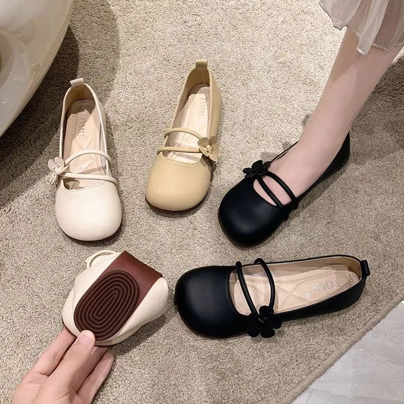 Clara Ballerines Femme Chaussures Élégantes à Fleur Délicate & Double Bride Confortable, vue 2