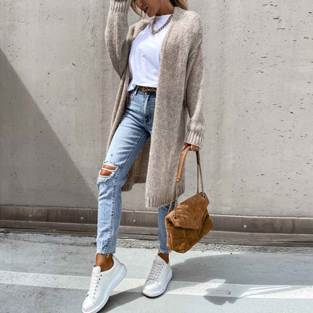 Bérénice Cardigan Femme Oversize en Maille Douce