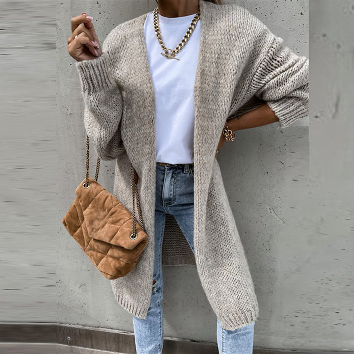 Bérénice Cardigan Femme Oversize en Maille Douce