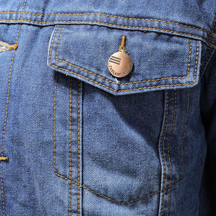 Jackson Veste en Denim Homme Jean Jacket Doublée Chaude au Style Classique et Moderne, vue 6