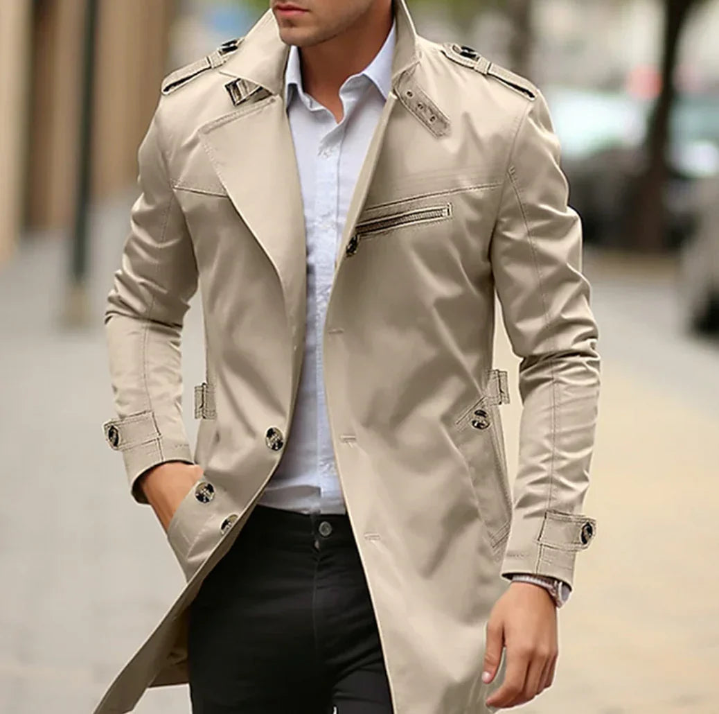 Nelio Manteau Homme Automne Élégant Trench Italien Chic & Confortable
