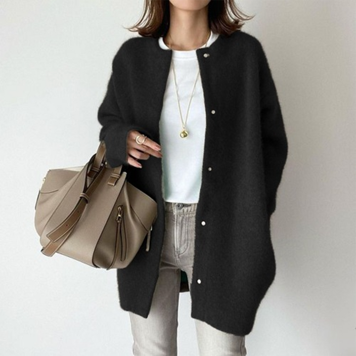 Lillian Long Gilet en Maille pour Femme Superposition douce à ouverture ouverte pour l’automne et l’hiver, vue 3
