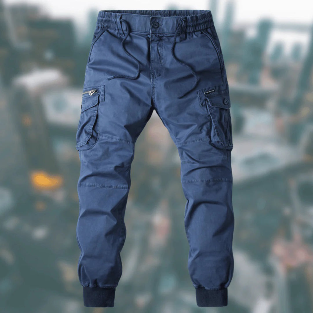 Troy Pantalon Cargo Homme Confort Décontracté avec Poches Multiples & Taille Ajustable