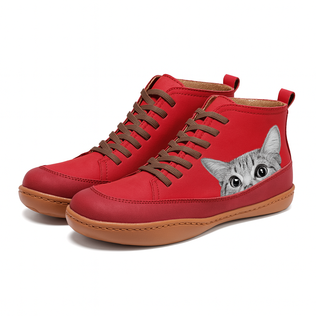 Angela Bottes Femme Motif Chat Chaussures Hiver Confortables & Chaudes au Style Unique, vue 13