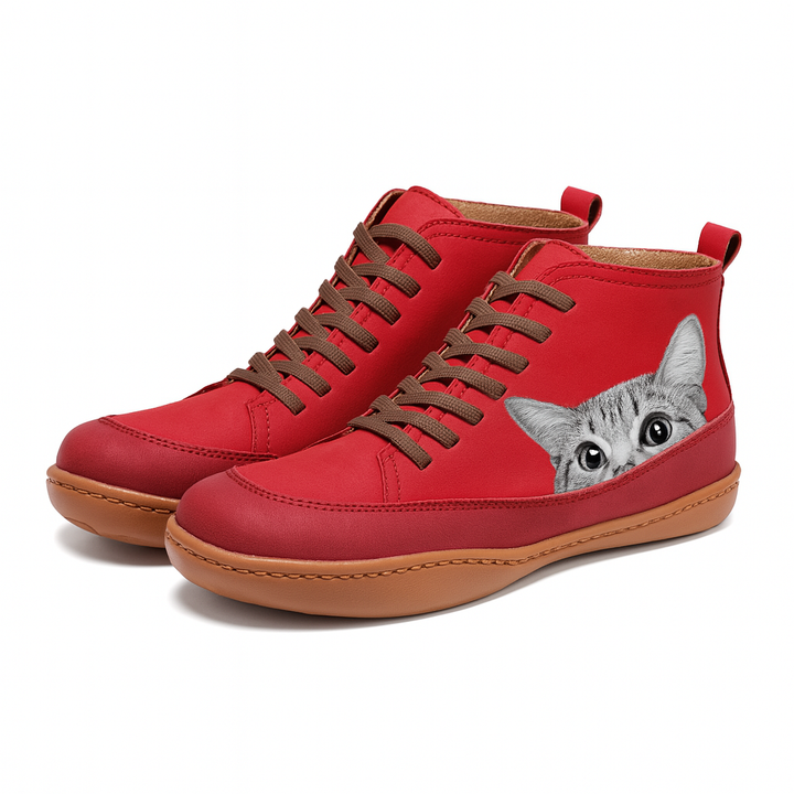 Angela Bottes Femme Motif Chat Chaussures Hiver Confortables & Chaudes au Style Unique, vue 13