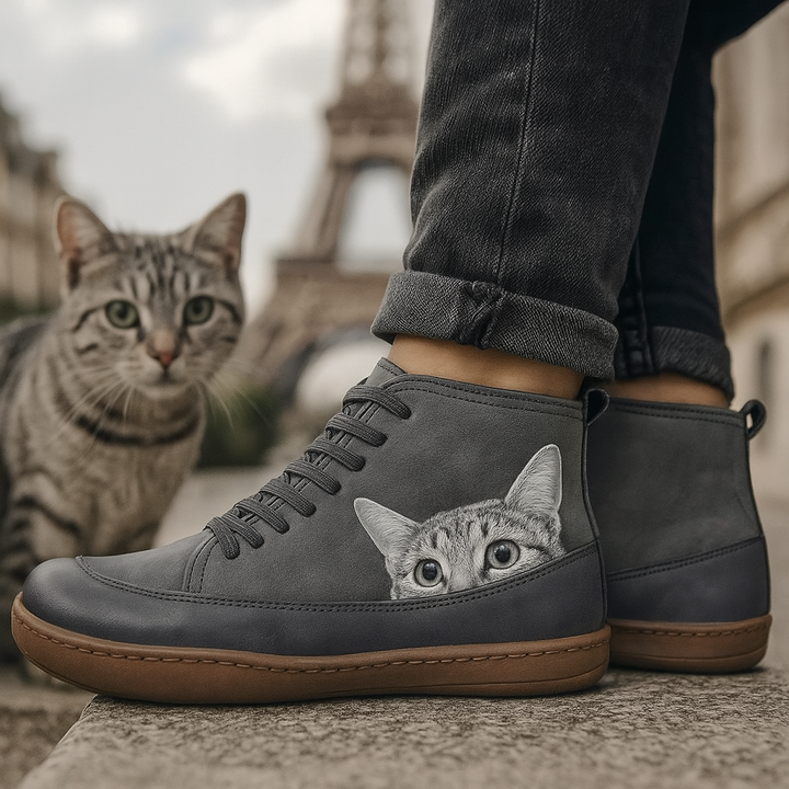 Angela Bottes Femme Motif Chat Chaussures Hiver Confortables & Chaudes au Style Unique, vue 2