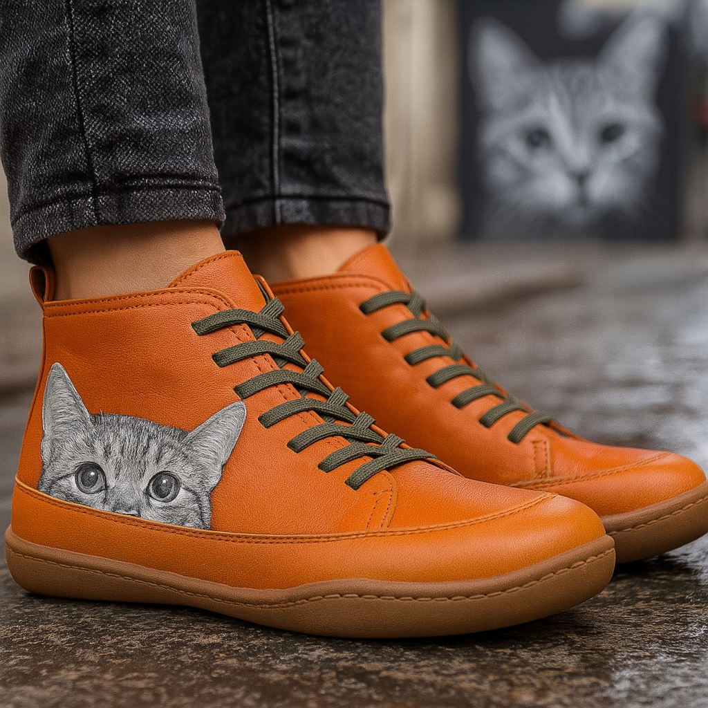 Angela Bottes Femme Motif Chat Chaussures Hiver Confortables & Chaudes au Style Unique, vue 3