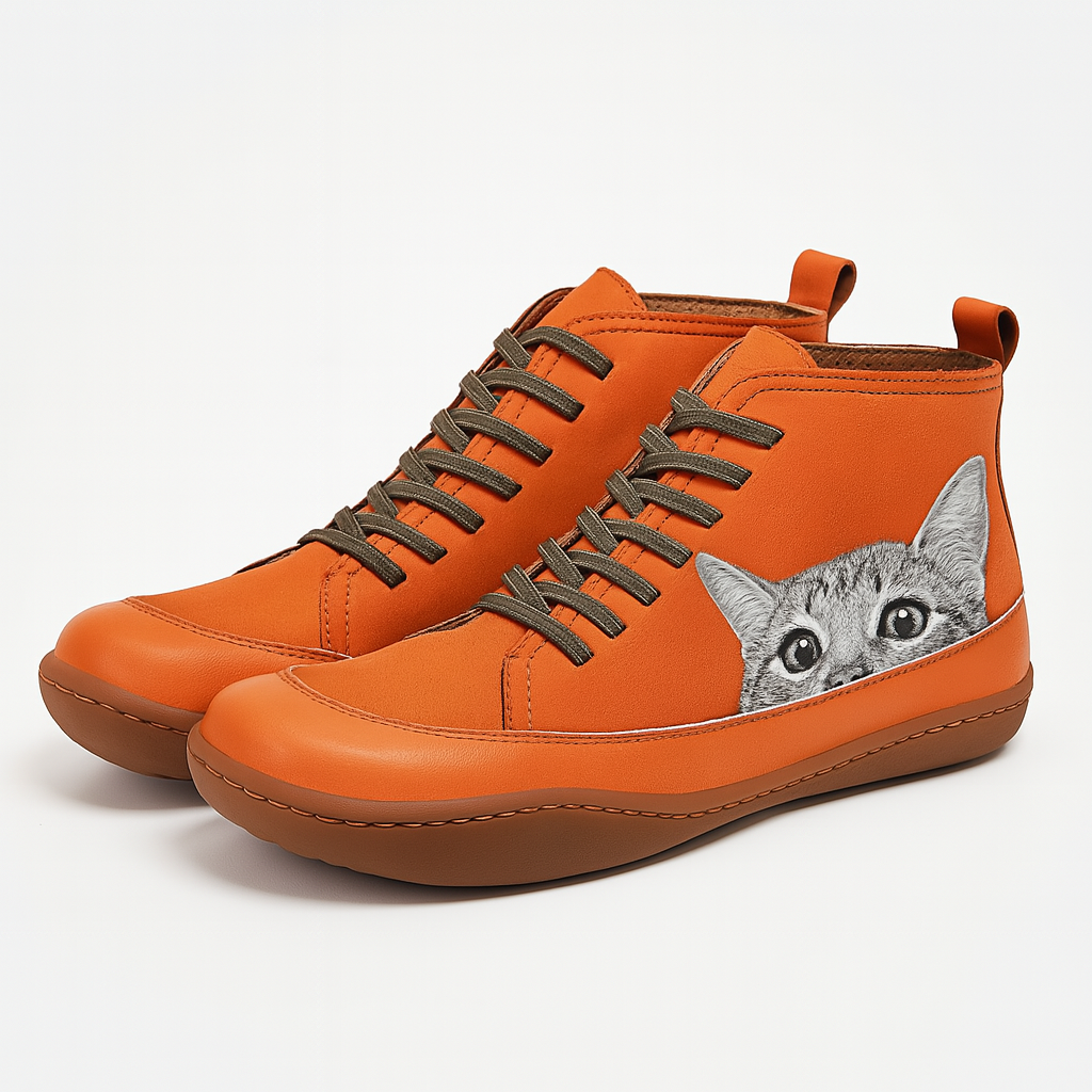 Angela Bottes Femme Motif Chat Chaussures Hiver Confortables & Chaudes au Style Unique, vue 8