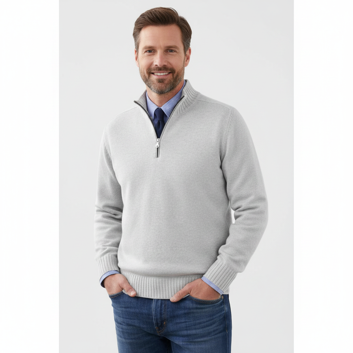 Brad Pull Quarter-Zip Homme Tricot Doux Respirant avec Col Zippé & Coupe Regular, vue 4