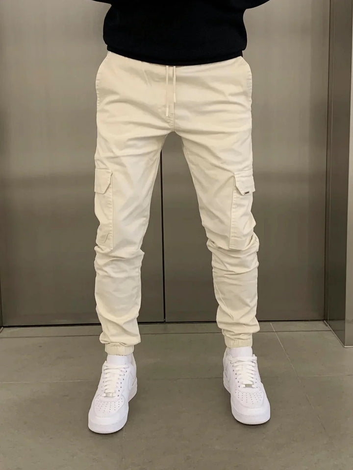 Stefan Pantalon Homme Cargo Jogger Fit avec Taille Élastique & Poches Pratiques, vue 4