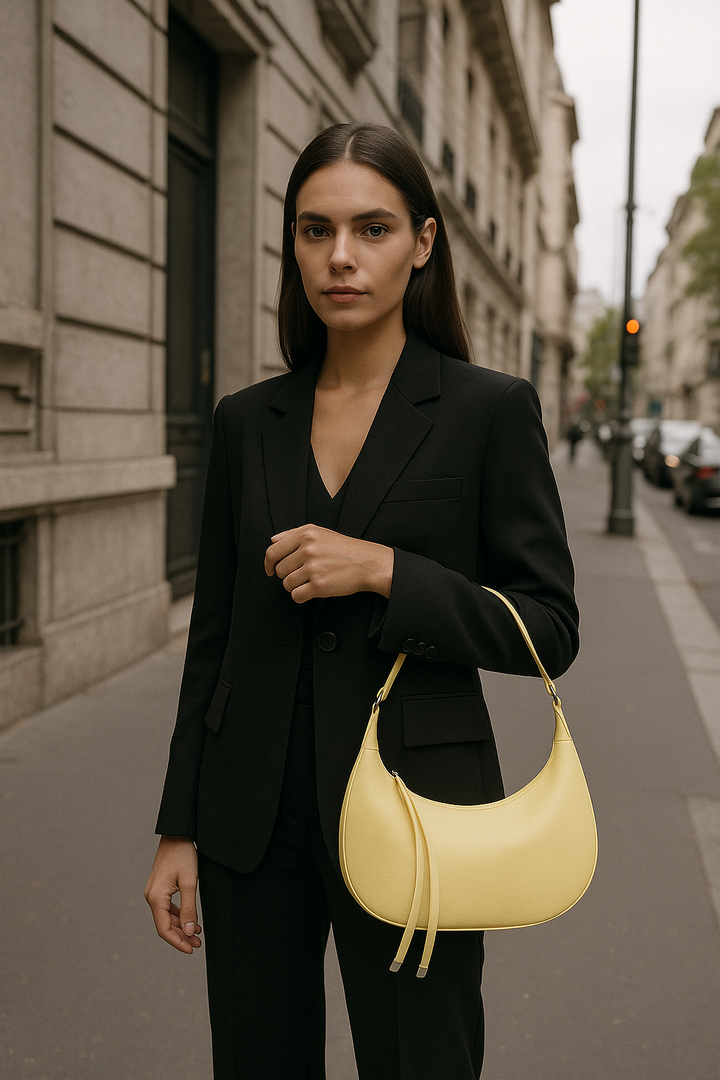 Ailany Sac Hobo Femme Demi-Lune Élégant en Similicuir Grainé avec Poignée Ajustable, vue 4