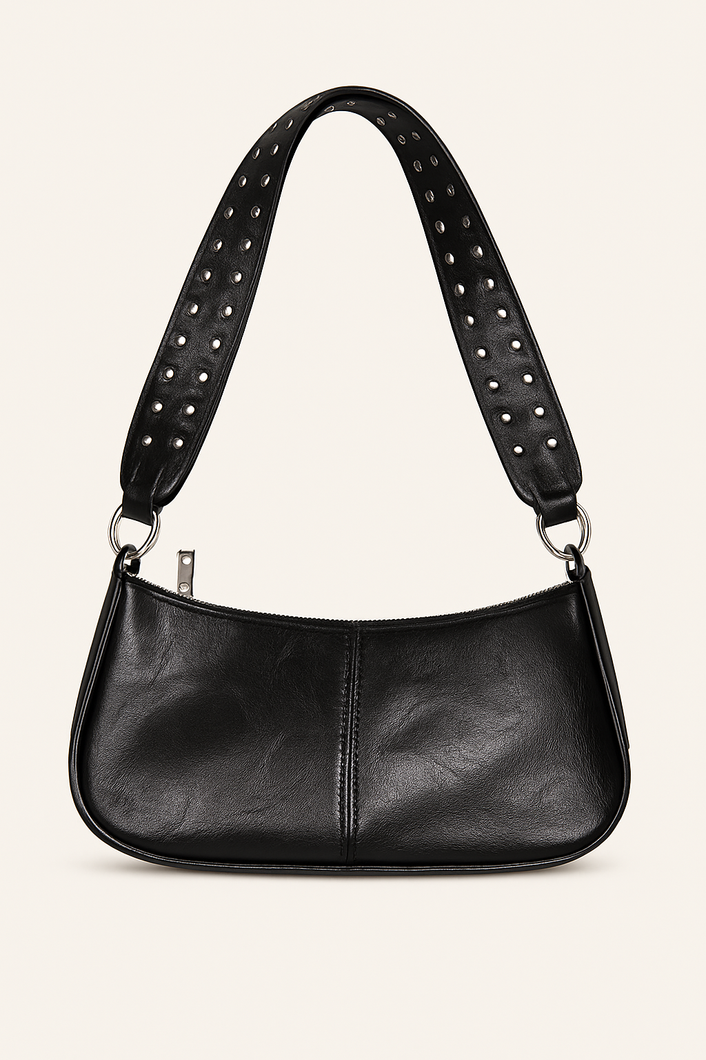 Quinn Sac Baguette Femme Similicuir Lisse avec Bandoulière Cloutée & Design Urbain Élégant