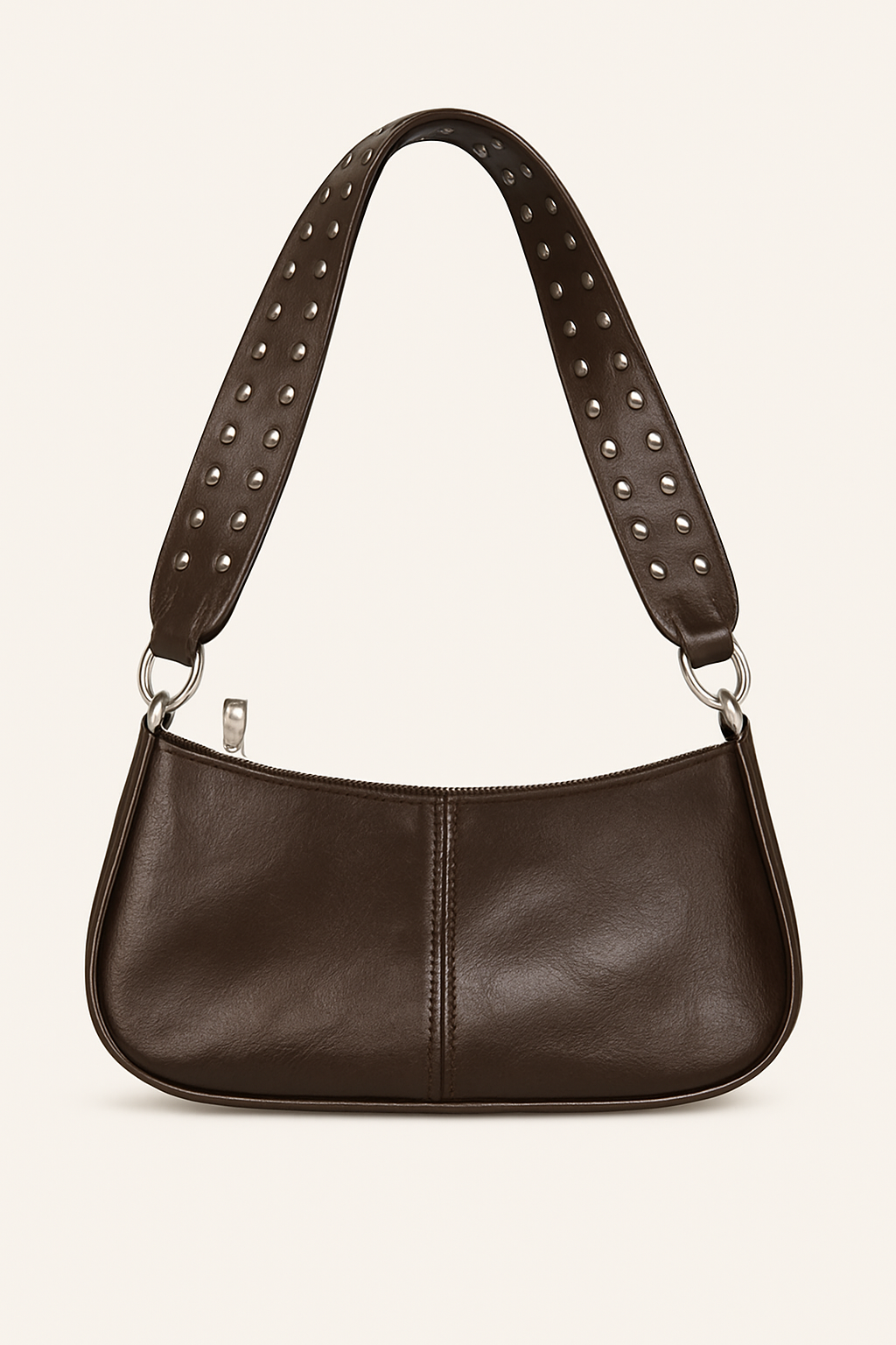 Quinn Sac Baguette Femme Similicuir Lisse avec Bandoulière Cloutée & Design Urbain Élégant, vue 3