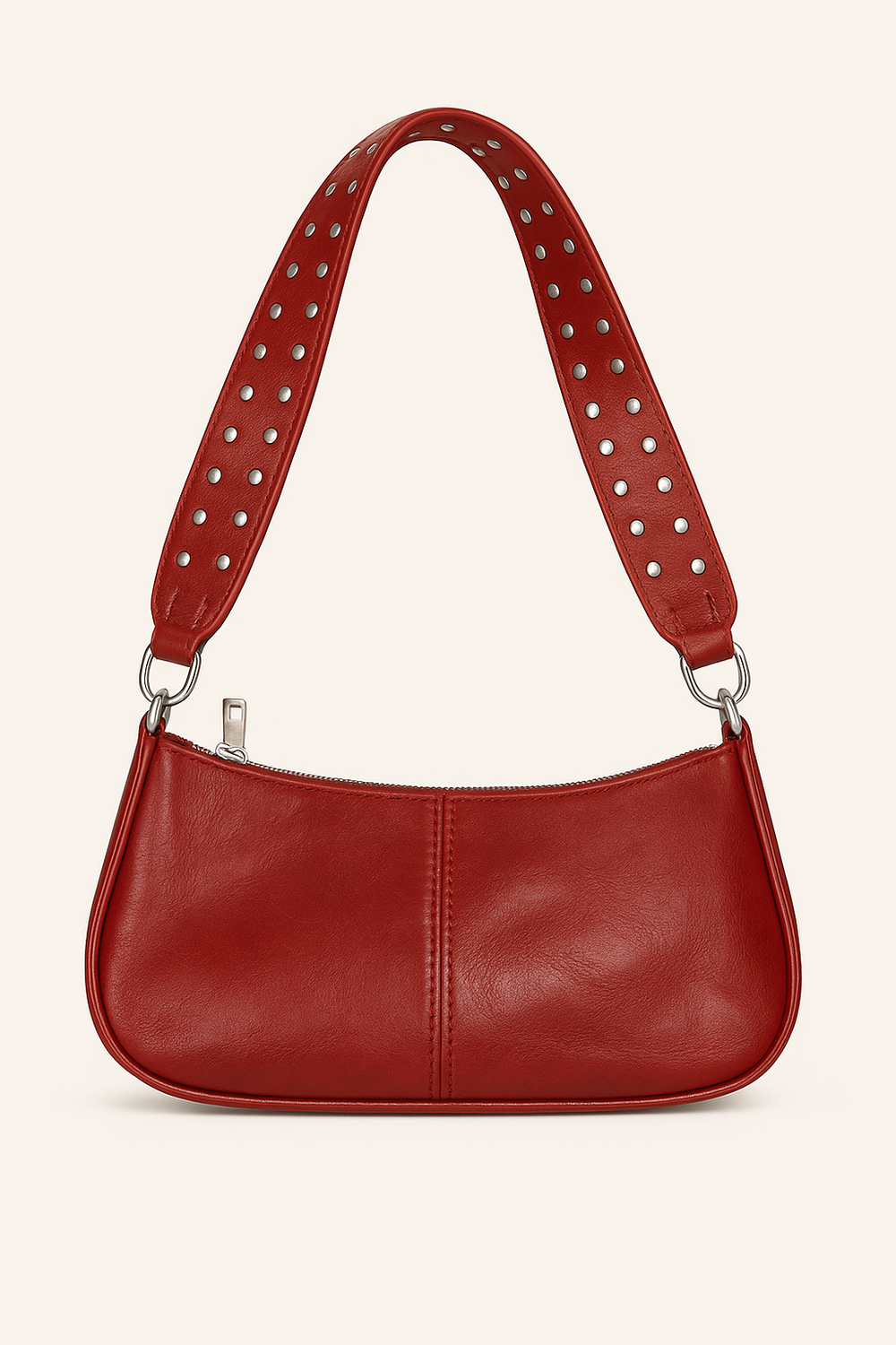Quinn Sac Baguette Femme Similicuir Lisse avec Bandoulière Cloutée & Design Urbain Élégant, vue 2