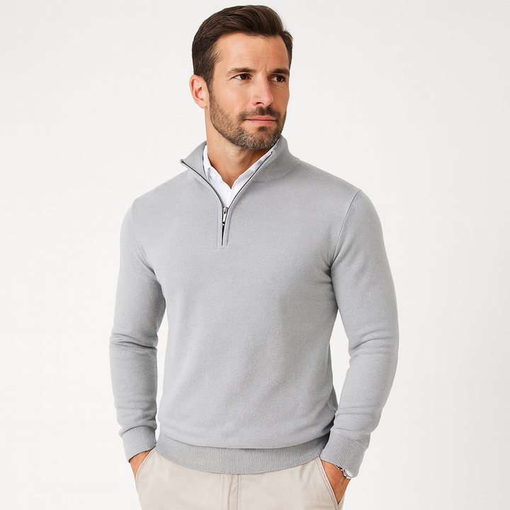 Zane Pull à Col Zippé Homme Maille Mélange Coton Douce avec Coupe Moderne & Confort Toutes Saisons, vue 14