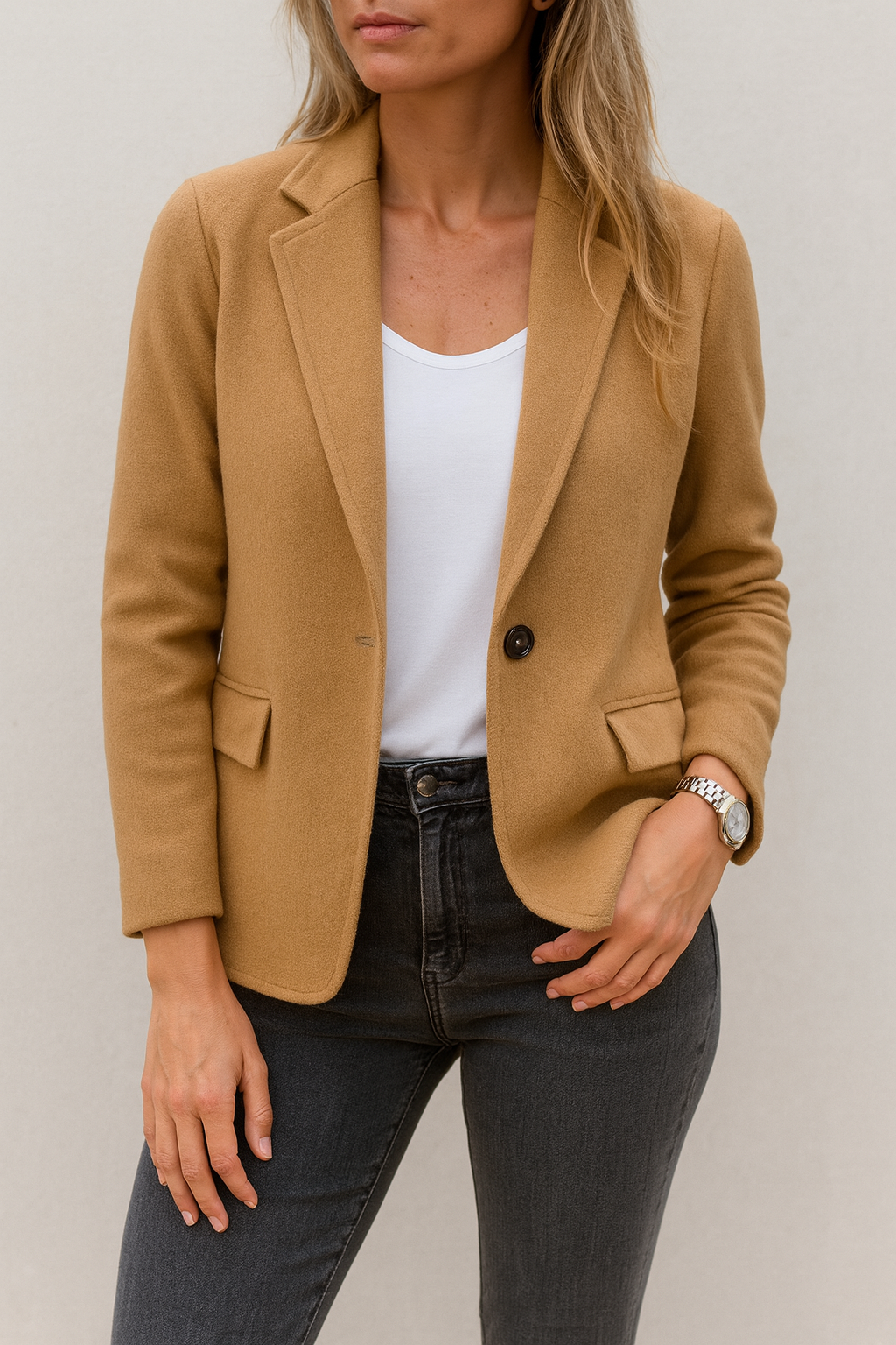 Valentina Manteau Femme Long Manteau Laine Mélangée Chaud Élégant Coupe Moderne, vue 4